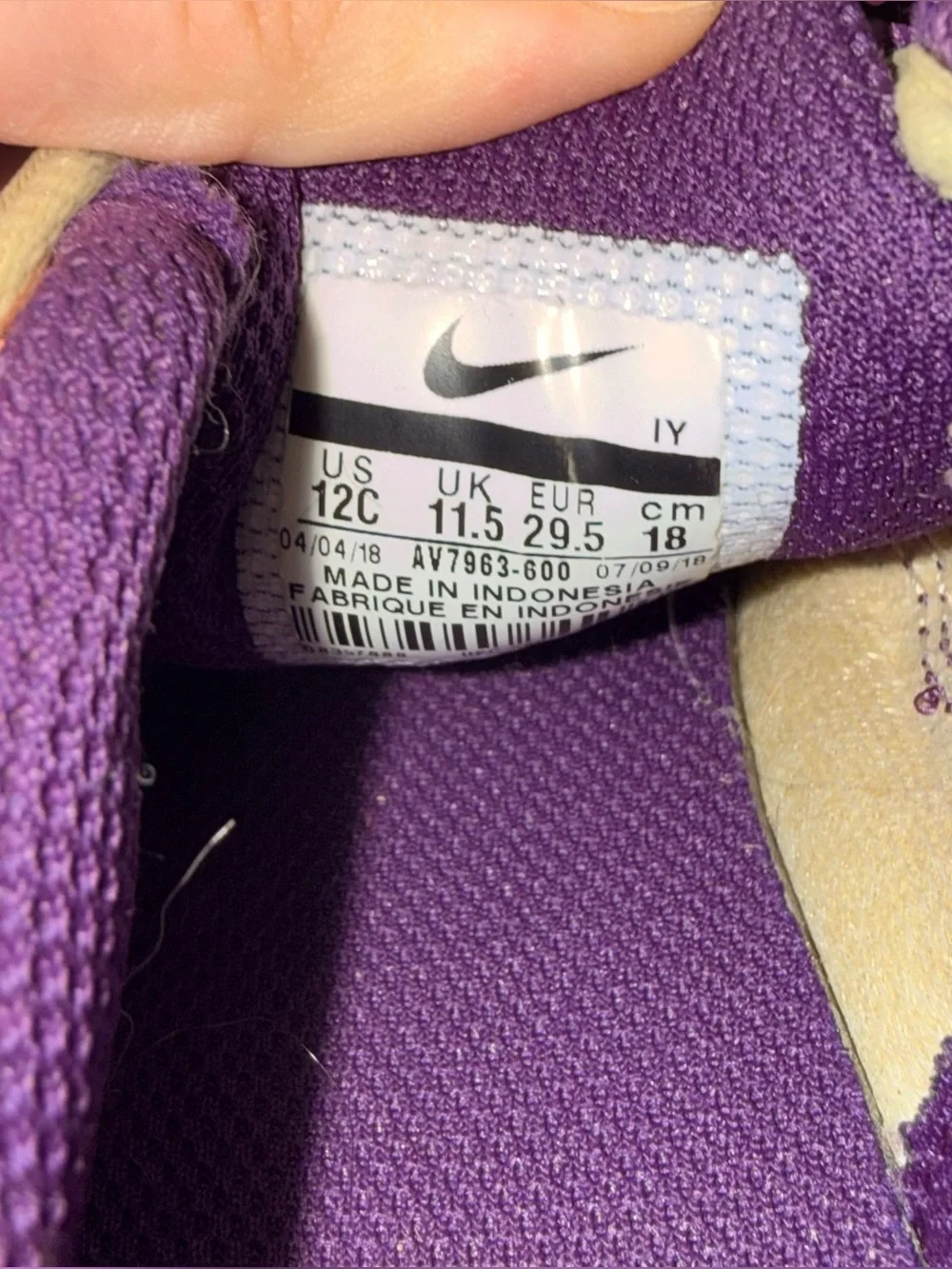 Nike Air Max Plus Gradient Purple Pink Kids / Toddler Sneakers Size 12C